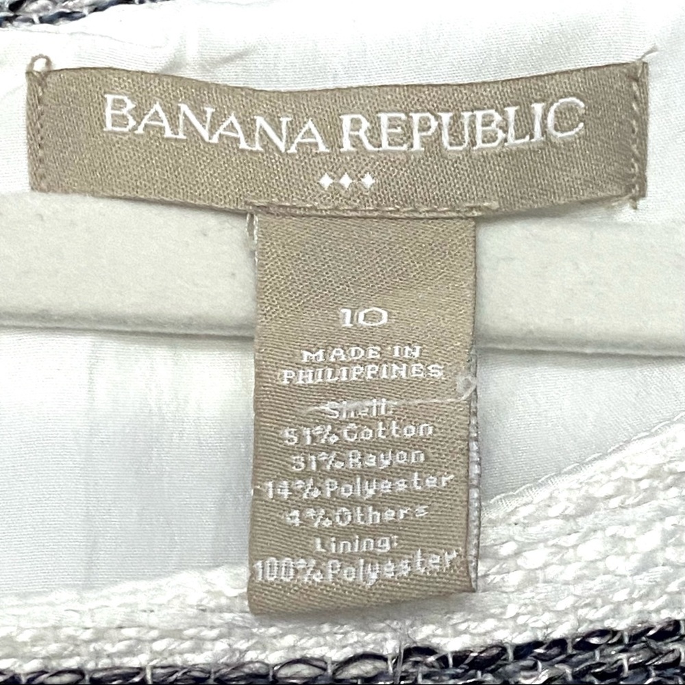 NEW Banana Republic Belted Striped Tweed Sheath Midi Event Dress Cap Sleeves 10 - Picture 8 of 9